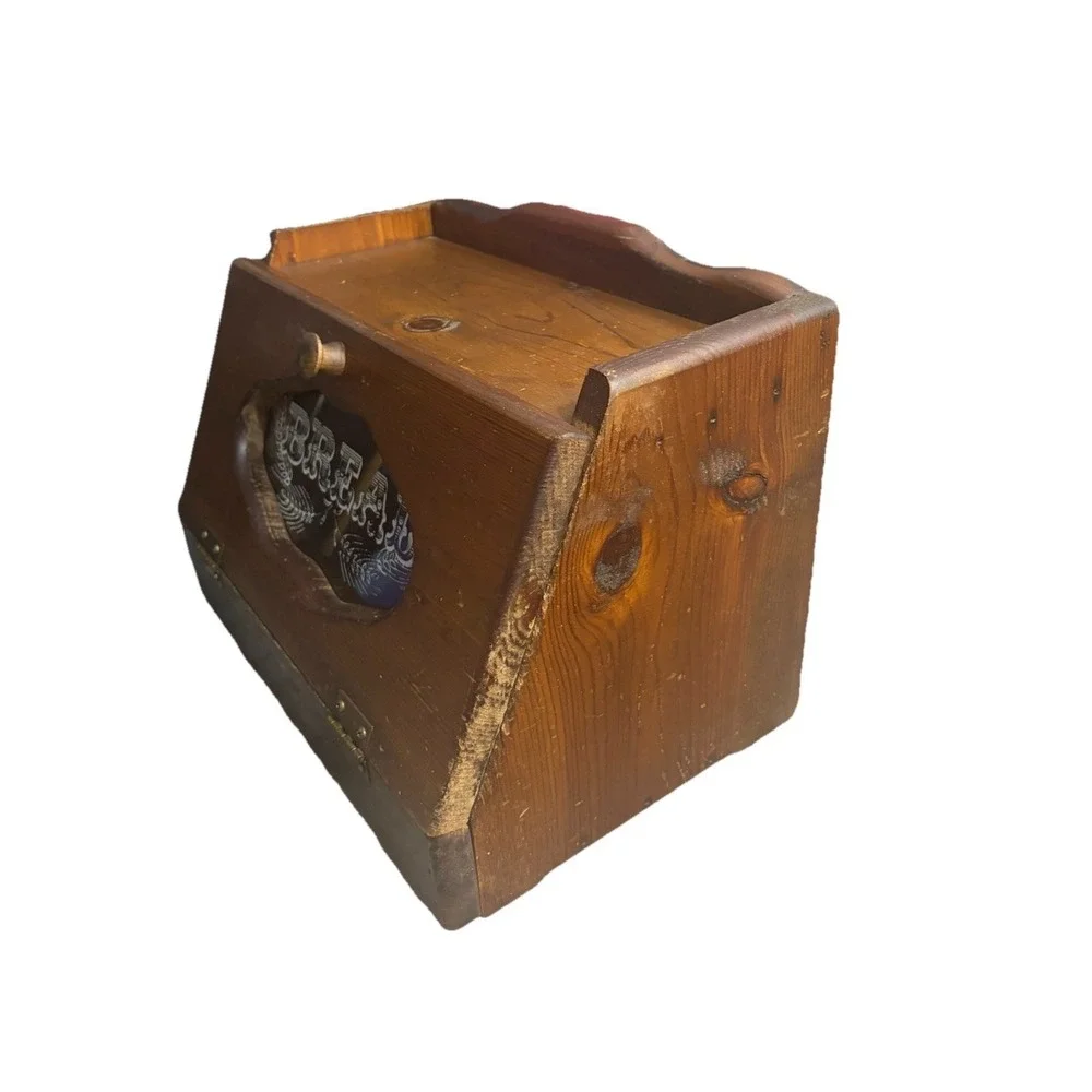 Vintage Wooden Dutch' Bread Box w/ Glass Window 13x10x15.5" Granny Cottage Core - Picture 5 of 5